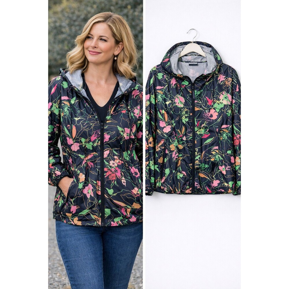 Columbia Flash Challenger Novelty Windbreaker Jacket Medium Floral Omni-Shade